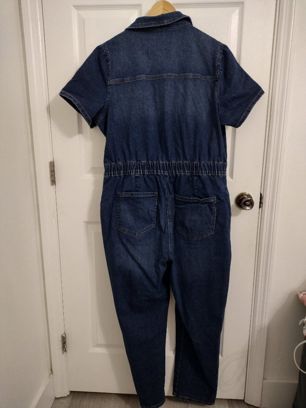 Celebrity Pink Denim Cargo Boilersuit Jumpsuit XXL Stretch Blue One Piece - Picture 7 of 9